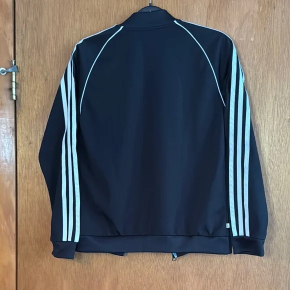 Adidas Black Bomber Jacket with Iconic Design Sz Youth M - Picture 8 of 8